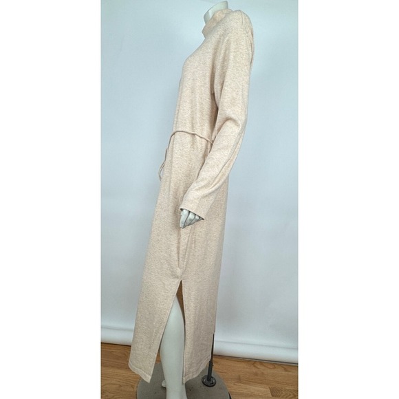Vince‎ Long Sleeve Mock Neck Knit Dress In Marzipan Beige Tan Women XL Cotton - Picture 4 of 16